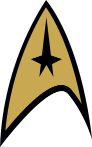 Home Button; image is of a Starfleet Delta, Command Division, from The Original Series